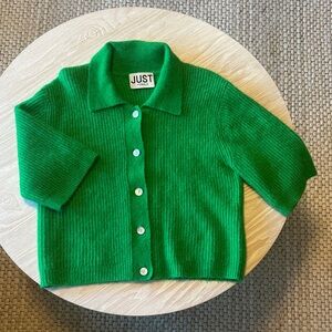 Green Short Sleeved Cardigan